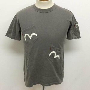 エヴィス 3ポケット カモメプリント 半袖Tシャツ Tシャツ Tシャツ 38 灰 / グレー プリント