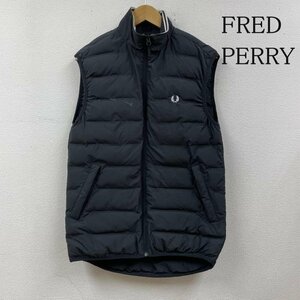  Fred Perry the best gilet cotton inside jacket Zip up front opening stand-up collar Logo embroidery the best S black / black 
