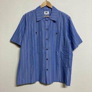 ルツボ RUTSUBO STRIPE S/S SHIRTS ストライプ 半袖 スクエアカットシャツ R22SS-STRIPE-BU シャツ、ブラウス シャツ、ブラウス M