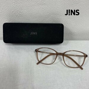 ジンズ JINS Airframe Slim -trend- LUF-19S-199 51.1□17.0-140.0○39 ウェリントン ブラウンデミ フレームのみ ケース付き - 無地