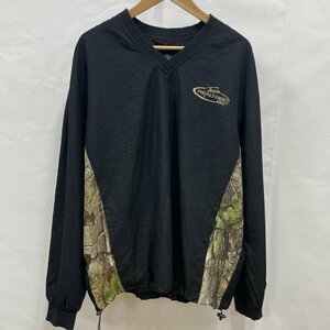 古着 team REALTREE golf / 古着 / ナイロンジャケット / プルオーバー / Vネック / 刺繍ロゴ / リアルツリー / BLK / L L