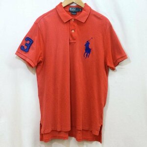 ポロバイラルフローレン custom fit カスタムフィット L ロゴ 刺繍 ポロシャツ ポロシャツ L 橙 / オレンジ