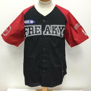 古着 FREAKY MASSIVE フリーキー マッシブ 90's フルデコ ベースボールシャツ ビッグサイズ HIP HOP 609 L ロゴ、文字