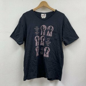 ギャングスタービル Vネック グラフィック ロゴ バックプリント オーバーサイズ コットン100 Tシャツ Tシャツ L 黒 / ブラック