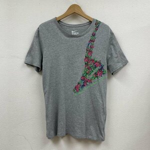 ナイキ ボタニカル 花柄 肩掛け スニーカー アート グラフィック デザイン プリント Tシャツ Tシャツ L 灰 / グレー プリント X 花柄