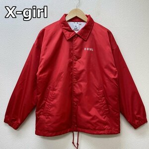 エックスガール 19AW SMART LOGO COACH JACKET スマート ロゴ プリント コーチジャケット ナイロン 05199501 1 赤 / レッド