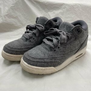 ナイキ 861427-004 AIR JORDAN 3 RETRO WOOL エアジョーダン レトロ ウール スニーカー 24.0cm 灰 / グレー