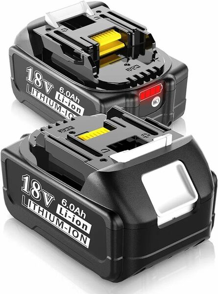 互換 マキタ 18V バッテリー 2個セット ライト付き残量表示でき BL1860B BL1830 