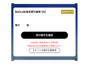 ★★プロ野球 オリックス・バファローズ BsCLUB 指定席引換券【A】2枚　京セラドーム大阪 または ほっともっと神戸（受付番号）