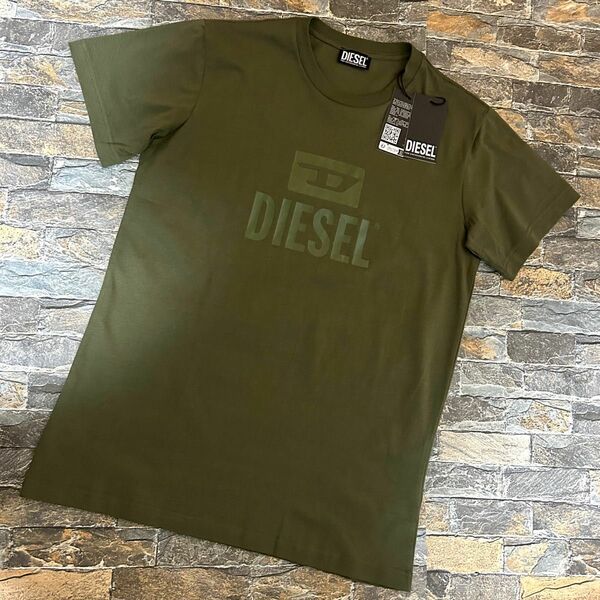 【新品】DIESEL ディーゼル／クルーネック アイコンロゴ Tシャツ カットソー Lサイズ 半袖