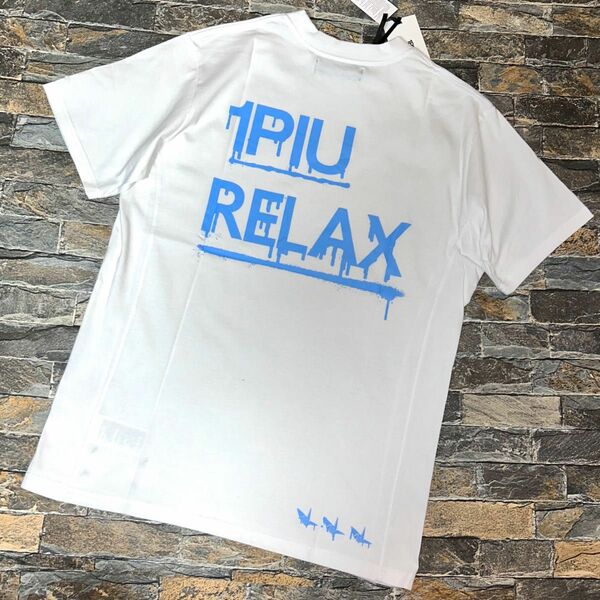 【新品】1PIU1UGUALE3 RELAX／ペインティング パックプリントロゴ Tシャツ Mサイズ 半袖