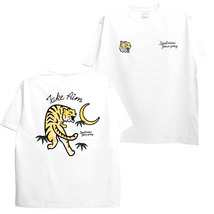 【新品】 3L ホワイト 半袖 Tシャツ メンズ 大きいサイズ スカジャン風 タイガー 刺? プリント ヘビーウェイト クルーネック カットソー_画像4