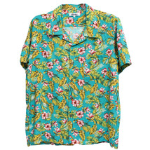 【新品】 3L F アロハシャツ メンズ 大きいサイズ 半袖シャツ レーヨン ボタニカル 花柄 オープンカラーシャツ_画像3