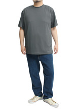 【新品】 6L ダークグレー Tシャツ メンズ 大きいサイズ 半袖 吸汗速乾 ドライ メッシュ UVカット 無地 クルーネック カットソー_画像2