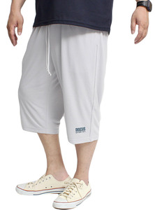 【新品】 3L グレー DISCUS ディスカス 7分丈 ショートパンツ メンズ 大きいサイズ ロゴ プリント ドライ 吸汗速乾 クロップド ハーフパン