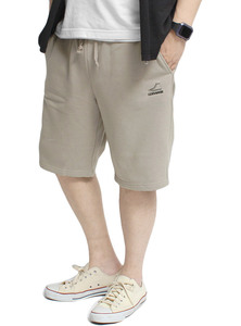 【新品】 2L グレージュ コンバース CONVERSE ショートパンツ メンズ 大きいサイズ ロゴ 刺繍 スウェット 裏毛 ショーツ ハーフパンツ