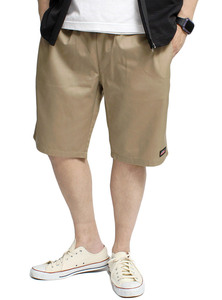 【新品】 4L ベージュ [GENUINE Dickies] ショートパンツ メンズ 大きいサイズ ロゴ プリント ストレッチ チノ ハーフパンツ