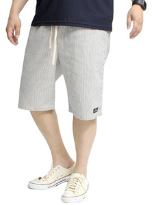 【新品】 4L ストライプ [GENUINE Dickies] ショートパンツ メンズ 大きいサイズ ロゴ プリント ストレッチ チノ ハーフパンツ