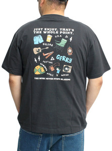 【新品】 5L ダークグレー GERRY ジェリー 半袖 Tシャツ メンズ 大きいサイズ ロゴ バックプリント クルーネック カットソー