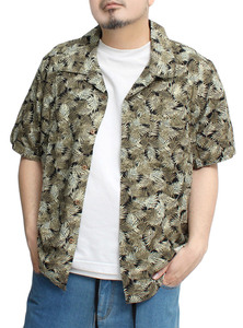 【新品】 4L I アロハシャツ メンズ 大きいサイズ 半袖シャツ レーヨン ボタニカル 花柄 オープンカラーシャツ