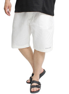 【新品】 3L ホワイト コンバース CONVERSE ショートパンツ メンズ 大きいサイズ 刺? プリント ツイル チノ ロゴ ハーフパンツ ショーツ
