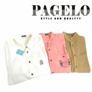  new goods . ultimate beautiful goods gorgeous embroidery 3 point PAGELO Sara Sara annual correspondence long sleeve shirt men's L Pajero Anne jerogaru bus Castelbajac 2405123