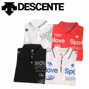 全て極美品 豪華4点 プロアスリート着 DESCENTE MOVE SPORT 吸水速乾 ストレッチ 半袖ポロシャツ メンズL ムーブスポーツ ゴルフ 2405136