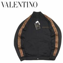 新品 最高級 GIANNI VALENTINO 弾力抜群 ソフトシェル ストレッチ サイドライン トラック ジャケット ジャージ メンズM バレンチノ 240538_画像1