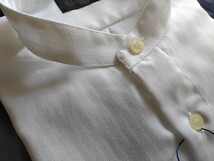 M寸・新品／日本製・形態安定スタンドカラーシャツ■オフホワイト色ドビー_画像4
