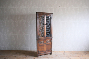  Britain antique * wooden display cabinet / glass shelves / cupboard / bookcase / display shelf / kitchen storage / shelf / store furniture / England Vintage furniture 