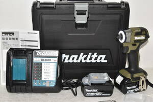 54M 【ほぼ未使用】 Makita 充電式インパクトドライバ 18V TD173D Olive 純正バッテリ BL1860B ×2 DC18RF 充電器 マキタ 工具