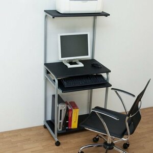  computer desk pc desk vertical shelves attaching desk desk study child slim printer pcs keyboard storage black with casters . black color 