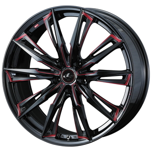 TOYO PROXES R1R 215/45R17 LEONIS GX BK/SC RED 17インチ 6.5J+52 5H-114.3 4本セット