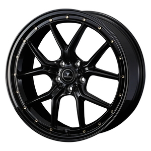 TOYO PROXES R1R 245/40R18 NOVARIS ASSETE S1 BLACK/GOLDピアス 18インチ 8J+42 5H-114.3 4本セット