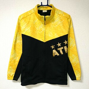 ATHLETA アスレタ スポーツ サッカー フットサル ジャンパー ジャージ トラック ジャケット 黒 ブラック 黄 金色 デカロゴ 160 裏地 人気