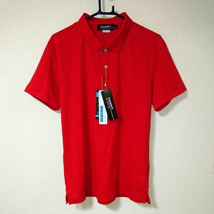 新品 タグ付き le coq sportif golf ルコック ゴルフ スポーツ トレーニング ウェア トップス 半袖 ポロシャツ 赤 LL 大きめ 速乾 UVケア