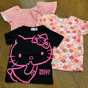 女の子 半袖Tシャツ　3枚組　90 アンパンマン　ハローキティ ユニクロ