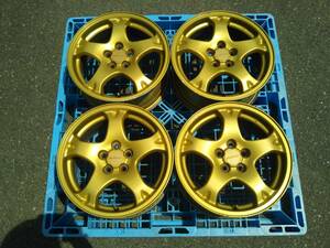 ☆Buy Now！ 希少！ 廃盤品！ Impreza GC8 STIver6 後期 STI Genuine ゴールドWheels set subarist_5_5_5 60429g☆