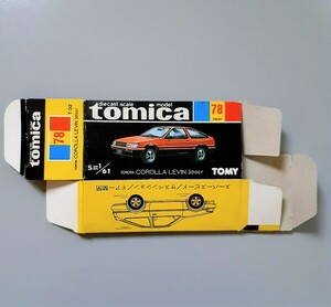 [Gyota wamureya] Томика Япония Черная коробка пустое ящик в то время №78 Toyota Corolla Levin 3 -Loor Toy Shop Rare