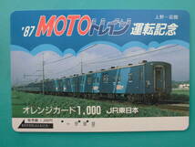 JR東 オレカ 使用済 '87 MOTOトレイン 運転記念 上野 函館 【送料無料】_画像1