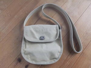  beautiful goods old S-14 shoulder small size pouch old Logo bag Ichizawa Hanpu waste number color beige Kyoto city higashi mountain ... front on ru regular price 11000 jpy confidence Saburou pochette 