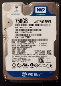 WD 2.5 HDD 750GB