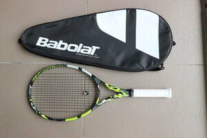 (超美品)ピュアアエロ100 (2022-2023) (G3)現行モデル Babolat バボラ PUREAERO100 使用極少で擦り傷、打痕見あたりません　ガット込み322g