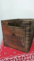 ビンテージ ROASTBEEF 木箱 ウッドボックス アンティーク 雑貨 USA 木製コンテナ アメリカ雑貨 道具入れ アンティーク 古道具 木製 _画像4