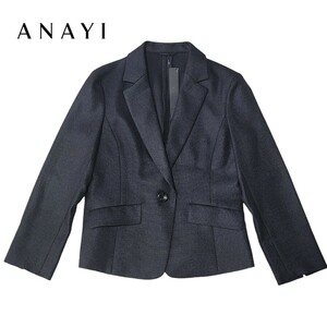 【新品】◆夏の空調対策◆ 日本製 アナイ ANAYI 1B テーラードジャケット 黒 アンコンジャケット 36 カジュアルジャケット S