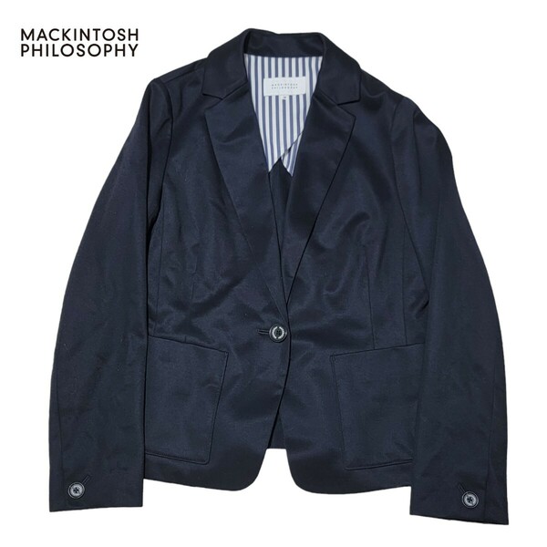 【未使用】◆夏の空調対策◆ マッキントッシュフィロソフィー MACKINTOSH PHILOSOPHY テーラードジャケット 紺 38 カジュアル M ブレザー