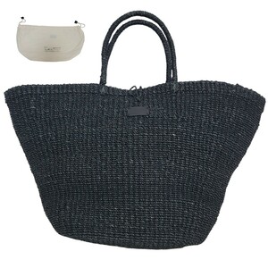 [ great popularity ] natural abaka material A4 size storage possibility Agnes B boya-juagnes b. VOYAGE basket bag black tote bag Lolientro Lien 