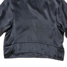 【極美品】日本製 シルク100%生地 ドゥロワー Drawer ブラウス 36 シャツ S～M 長袖 プルオーバー 黒 半袖モックネックシャツ_画像3