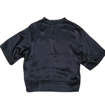 【極美品】日本製 シルク100%生地 ドゥロワー Drawer ブラウス 36 シャツ S～M 長袖 プルオーバー 黒 半袖モックネックシャツ_画像6