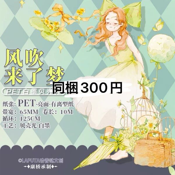 【LAPUTA】吹来了梦 特材光 切り売り 海外マステ